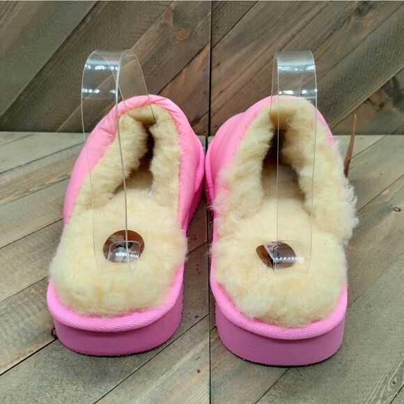 Bearpaw Puffy Scruff Wool Lined Slippers Womens Size 8 Pink Casual Cushioned - Picture 3 of 9